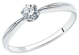 Кольцо Diamant 94-110-01376-1_17 размер 17 вес 1.09 г серебро, фианит