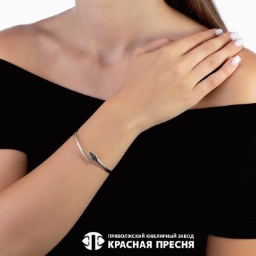 Браслет Красная пресня 73013060 длина 17 см, вес 8.9 г серебро, плетение отсутствует купить,34649