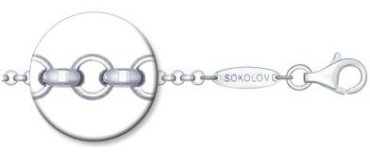 Цепь SOKOLOV 94080009_55 длина 55 см, вес 7.12 г серебро, плетение ролло купить,26676