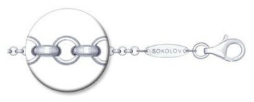 Цепь SOKOLOV 94080009 длина 60 см, вес 7.12 г серебро, плетение якорное купить,26676