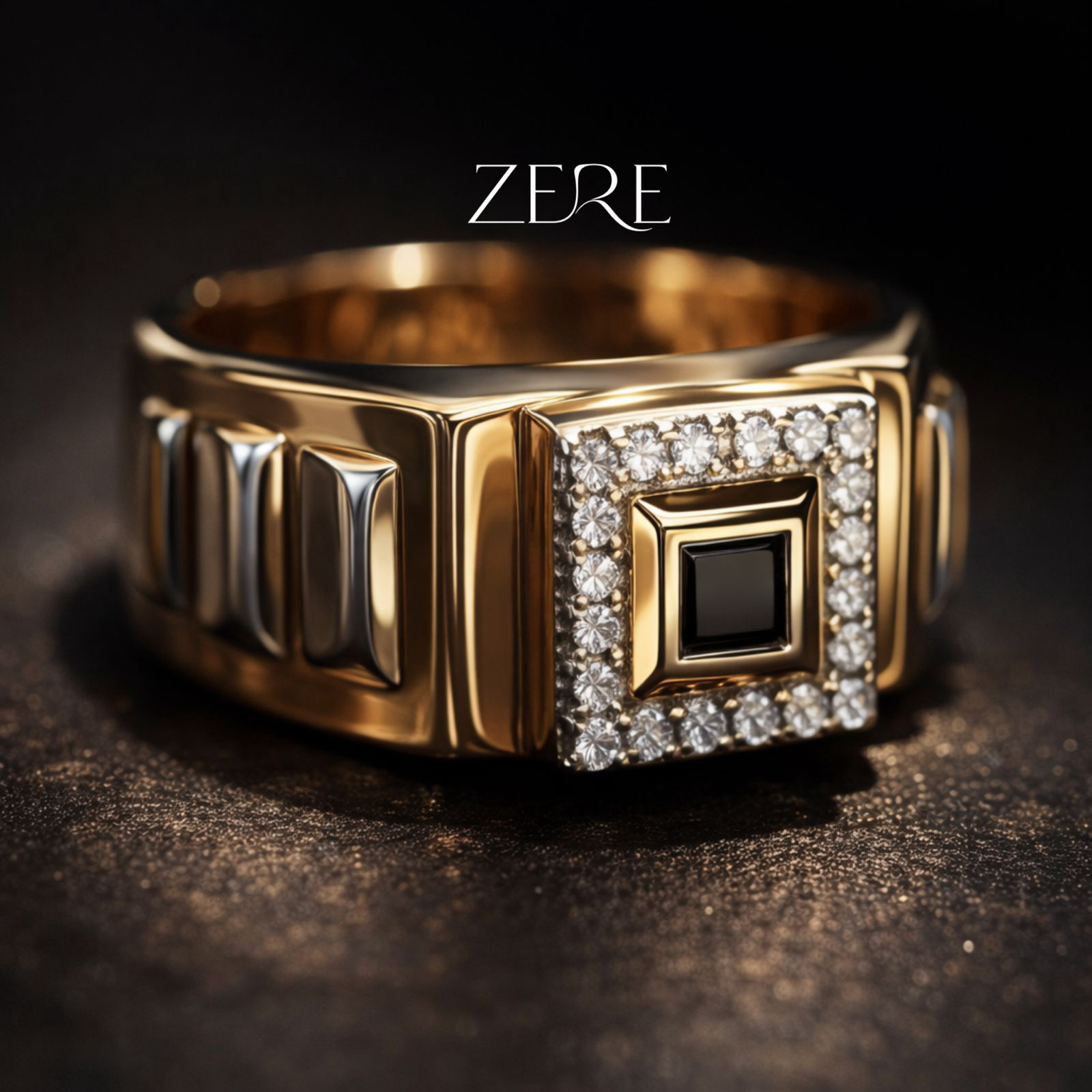 Перстень Zere с черным камнем 19р 2.57гр купить,244300