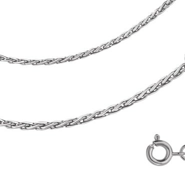 Цепь AQUAMARINE 7532345 длина 40 см, вес 3.92 г серебро, плетение колос купить,NaN