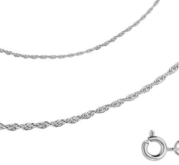 Цепь AQUAMARINE 7532530 длина 45 см, вес 2.61 г серебро, плетение сингапур