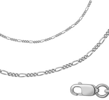 Цепь AQUAMARINE 7535560 длина 60 см, вес 4.88 г серебро, плетение нонна купить,34307