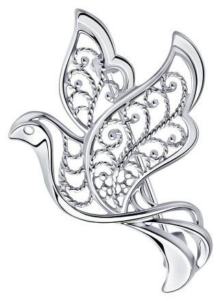 Брошь Diamant 94-140-00690-1 вес 2.34 г серебро, без вставок купить,14672