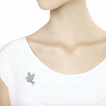 Брошь Diamant 94-140-00690-1 вес 2.34 г серебро, без вставок купить,14672
