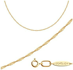 Цепь SOKOLOV 988090302 длина 40 см, вес 1.75 г серебро, плетение сингапур