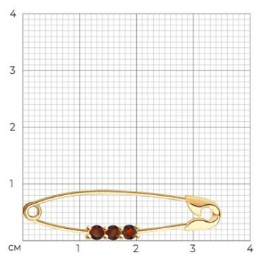 Булавка Diamant ПД 51-340-01534-1 вес 1.11 г золото, гранат купить,87869