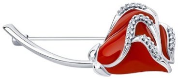 Брошь SOKOLOV 94040202 вес 4.38 г серебро, фианит, эмаль купить,29600