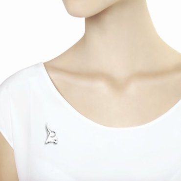 Брошь Diamant 94-140-00825-1 вес 2.53 г серебро, без вставок купить,24291