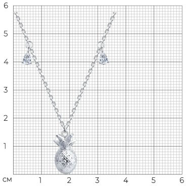 Колье SOKOLOV 94071215_40 длина 40 см вес 4.17 г серебро, фианит купить,21546