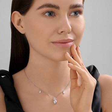 Колье SOKOLOV 94071215_40 длина 40 см вес 4.17 г серебро, фианит купить,21546