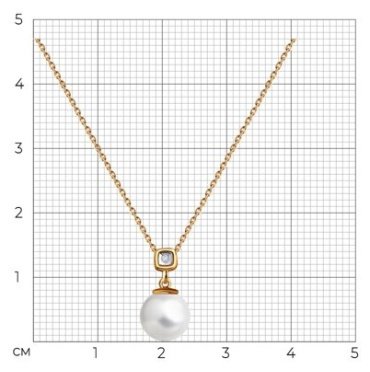 Колье Diamant 93-270-01798-1_45 длина 45 см вес 3.2 г серебро, бриллиант, жемчуг купить,33785