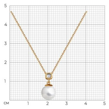 Колье Diamant 93-270-01798-1_45 длина 45 см вес 3.2 г серебро, бриллиант, жемчуг купить,33785