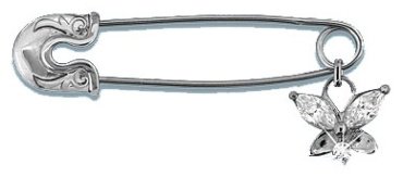 Булавка AQUAMARINE 72603.5 вес 1.31 г серебро, фианит купить,13712