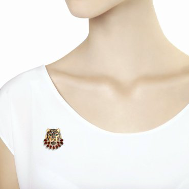 Брошь SOKOLOV 740376 вес 5.25 г золото, фианит купить,409860