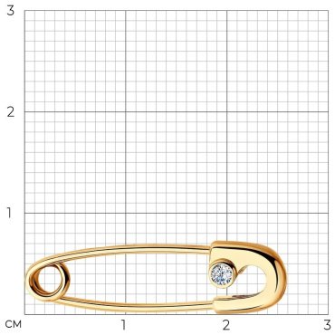 Брошь SOKOLOV 040084 вес 0.99 г золото, фианит купить,98859