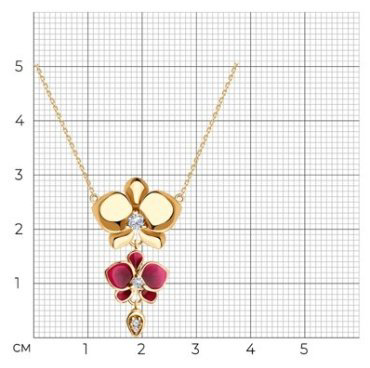 Колье Diamant 93-170-01974-1 длина 45 см вес 3.35 г серебро, фианит, эмаль купить,18128