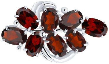 Брошь SOKOLOV 92040030-sk11 вес 2.77 г серебро, гранат купить,37962