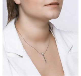Колье SOKOLOV 94070343_40 длина 40 см вес 4.92 г серебро, фианит купить,25650