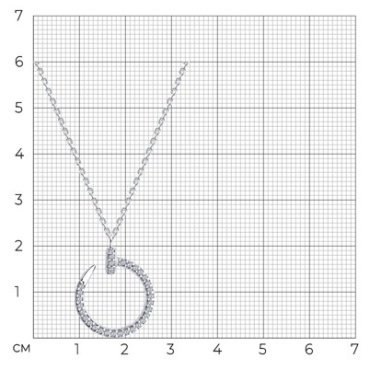 Колье Diamant 94-170-02016-1_38 длина 38 см вес 4.23 г серебро, фианит купить,21546