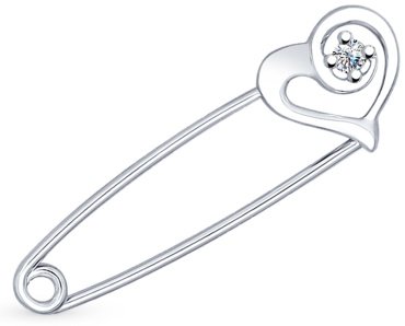 Булавка SOKOLOV 94040119 вес 1 г серебро, фианит купить,4900