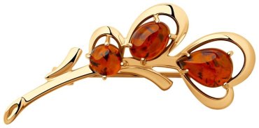Брошь Diamant 93-340-00447-1 вес 2.64 г серебро, янтарь купить,19277