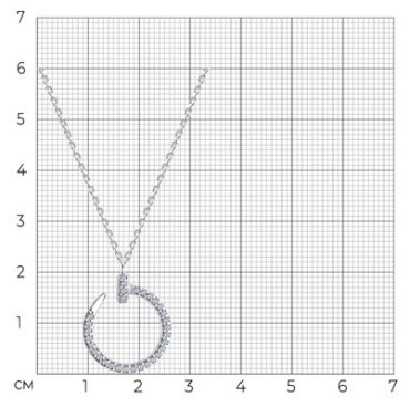 Колье Diamant 94-170-02016-1_38 длина 38 см вес 4.23 г серебро, фианит купить,21546