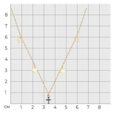 Колье Diamant 51-170-01649-1_42 длина 42 см вес 1.51 г золото, без вставок купить,125164