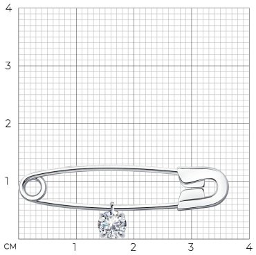 Булавка SOKOLOV 94040016-sk22 вес 1.33 г серебро, фианит купить,10157