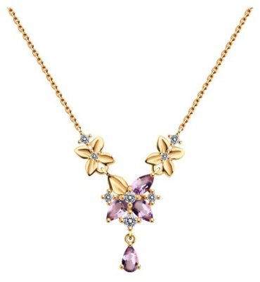 Колье Diamant 93-370-02061-2_50 длина 50 см вес 2.74 г серебро, аметист, фианит купить,29754
