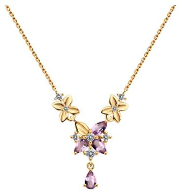 Колье Diamant 93-370-02061-2_50 длина 50 см вес 2.74 г серебро, аметист, фианит купить,29754