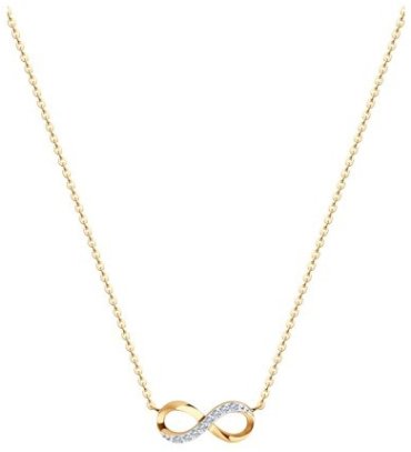 Колье Diamant 51-170-01205-1_40 длина 40 см вес 1.91 г золото, фианит купить,NaN
