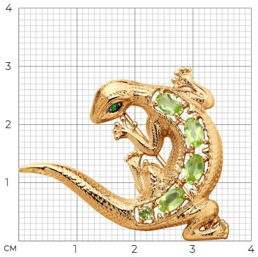 Брошь SOKOLOV 92040111 вес 6.4 г серебро, фианит, хризолит купить,36974