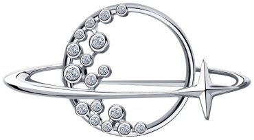 Брошь SOKOLOV 94040174-sk5 вес 2.98 г серебро, фианит купить,NaN