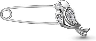 Брошь AQUAMARINE 77348А вес 1.38 г серебро, фианит купить,14364