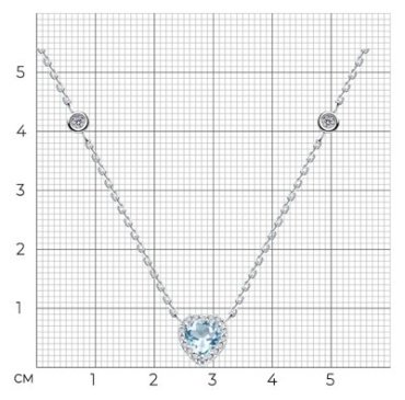 Колье SOKOLOV 92070079_45 длина 45 см вес 3.98 г серебро, фианит, топаз купить,41040