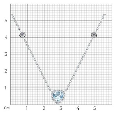 Колье SOKOLOV 92070079_45 длина 45 см вес 3.98 г серебро, фианит, топаз купить,41040
