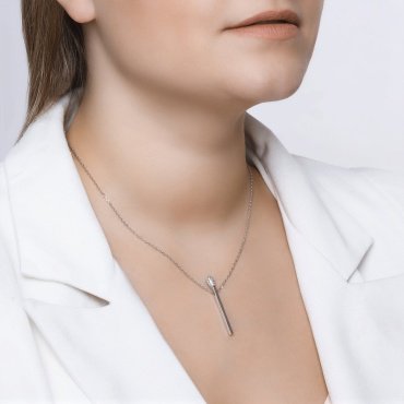 Колье SOKOLOV 94070343 длина 45 см вес 4.88 г серебро, фианит купить,25650