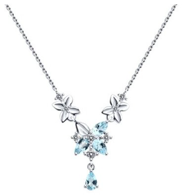 Колье Diamant 93-370-02061-1 длина 50 см вес 2.89 г серебро, топаз, фианит купить,NaN