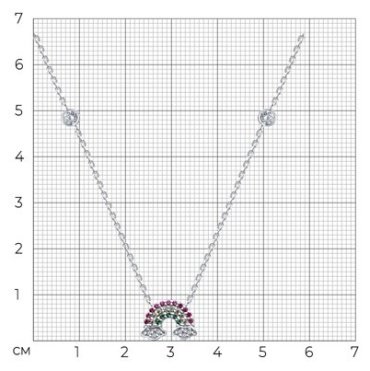 Колье SOKOLOV 94071043_s длина 45 см вес 3.33 г серебро, корунд, фианит купить,13192