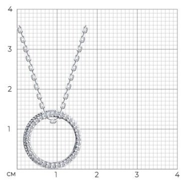 Колье SOKOLOV 94071054_s длина 45 см вес 3.72 г серебро, фианит купить,14038