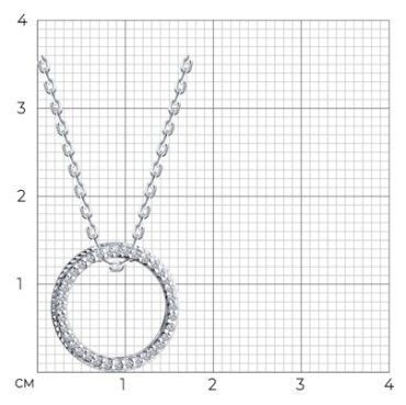 Колье SOKOLOV 94071054_s длина 45 см вес 3.72 г серебро, фианит купить,14038