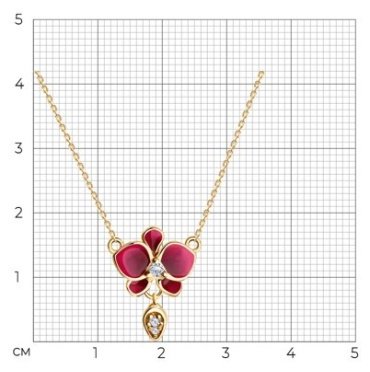 Колье Diamant 93-170-01974-2 длина 45 см вес 2.42 г серебро, эмаль, фианит купить,12137