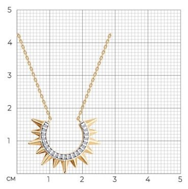 Колье Diamant 93-170-02102-1_s длина 45 см вес 3.11 г серебро, фианит купить,NaN