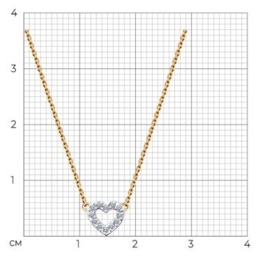 Колье Diamant 51-170-01947-1_s длина 42 см вес 1.14 г золото, фианит купить,94495