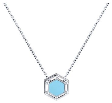 Колье Diamant 94-170-01591-1_45 длина 45 см вес 3.33 г серебро, фианит, эмаль купить,13959