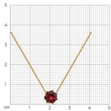 Колье Diamant 51-370-01774-3 длина 38 см вес 1.56 г золото, родолит купить,NaN