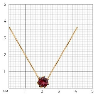 Колье Diamant 51-370-01774-3 длина 38 см вес 1.56 г золото, родолит купить,NaN