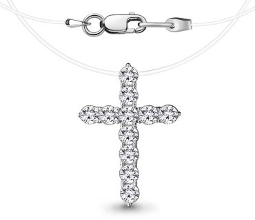 Колье AQUAMARINE 73600А длина 40 см вес 1.4 г серебро, фианит купить,12466